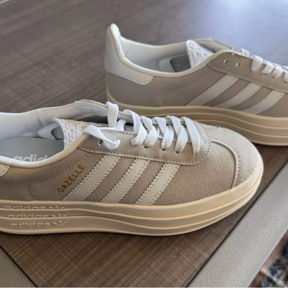 adidas Gazelle Beige and White Women's Shoes